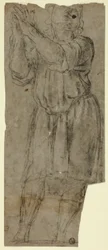 Mann im Gebet stehend (recto); Draperiestudie (verso)