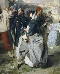 Nachrichten über den Frieden von Villafranca, von Domenico Induno (Detail)