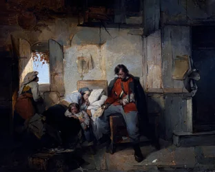 Rückkehr des verletzten Soldaten, ca. 1854