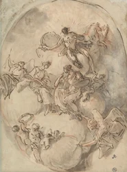Studie für die Decke: Apollo und andere Figuren