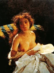 Dame mit Fächer
