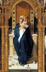 Triptychon der Madonna der Rosen, (Detail), Kapelle des Heiligen Augustinus, Schloss von Corigliano Calabro, Kalabrien, Italien