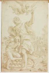 Opferung Isaaks (recto); Figurenskizzen (verso)