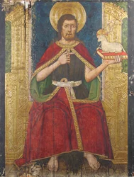 Tafel mit dem thronenden Johannes dem Täufer vom Retabel