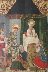 Tafel mit der Geburt des Heiligen Johannes des Täufers aus dem Retabel