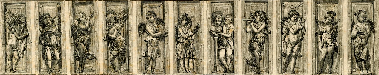Putten, Bronzerefliefs von Donatello (1386-1466), Basilika des Heiligen Antonius von Padua, Padua, Venetien, Italien