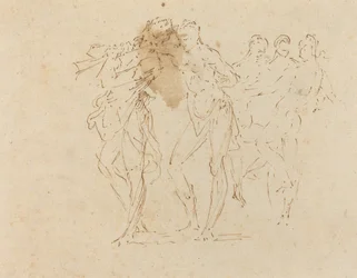 Musiker und tanzende Figuren