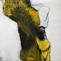Abstrakte gelbe Figur