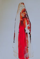 Leuchtend rote Madonna