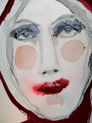 Dramatisches Aquarellgesicht
