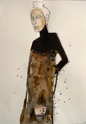 Elegante Goldene Modefigur