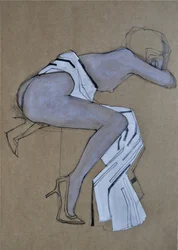 Elegante Nackte Modeskizze