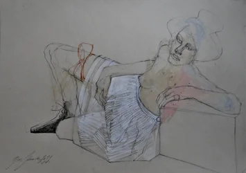 Elegante liegende Figur