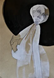 Elegante Frau mit schwarzem Hut