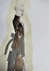 Elegante Frauenmode Skizze