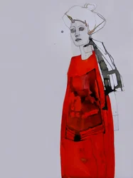 Elegante Frau in Rot