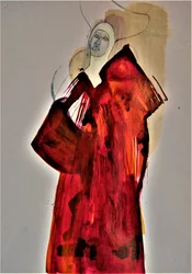 Ätherische Frau in Rot