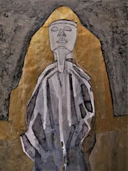 Goldene Meditative Figur