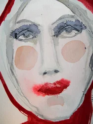 Rotes Lippenporträt