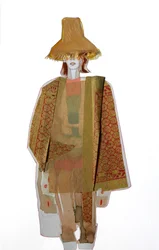 Stilvolle Figur mit Strohhut