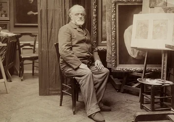 Porträt eines Malers in seinem Atelier