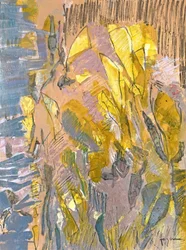 Goldene abstrakte Landschaft