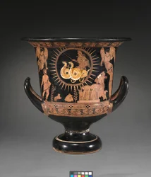 Detail von einer rotfigurigen Lekythos