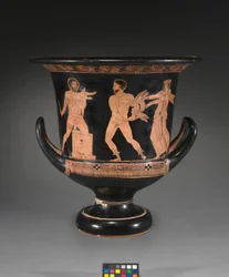 Detail von einer rotfigurigen Lekythos