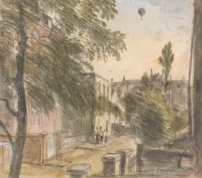 Ballon über der Holland Street, Kensington, 22. Juli 1835, 19 Uhr