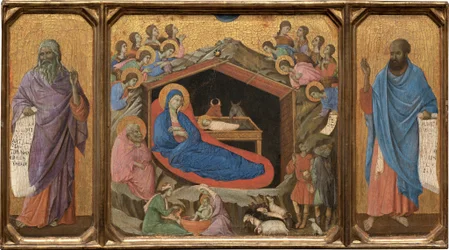 Die Geburt Christi mit den Propheten Jesaja und Ezechiel