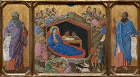 Die Geburt Christi mit den Propheten Jesaja und Ezechiel