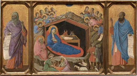 Die Geburt Christi mit den Propheten Jesaja und Ezechiel
