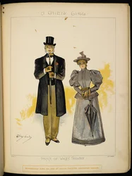 Zwei der Charaktere. Ein Herr und eine Dame, möglicherweise Lady Grey.