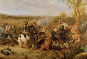 Eine Kampfszene aus dem niederländischen Unabhängigkeitskrieg