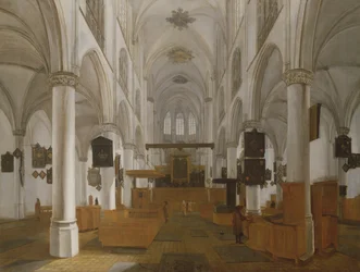 Innenansicht der Kirche St. Gertrud in Bergen Op Zoom, um 1650