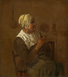 Eine alte Frau sitzt, ca. 1650-1700