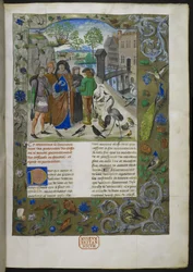 Bartholomaeus Angelicus, aus De proprietatibus rerum auf Französisch (Livre des proprietez des choses)