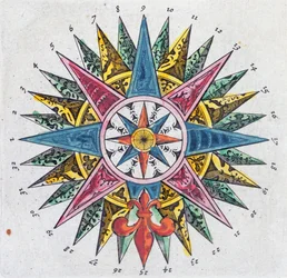 Windrose, aus einem Blaue Atlas, veröffentlicht in Amsterdam, 1697