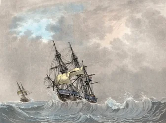 Niederländische Marinefregatte unter Segeln