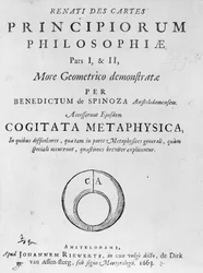 Titelseite zu Renati Descartes principiorum philosophie von Baruch Spinoza, veröffentlicht 1663