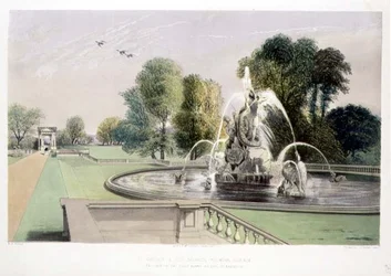 St. Georg und der Drachenbrunnen, Holkham, veröffentlicht von Thomas McLean