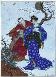 Flirtende Geisha