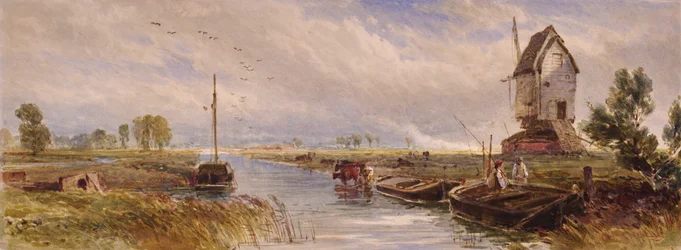 Landschaft mit Windmühle