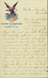 Brief unterzeichnet von E.G. Black, Benton Barracks, Mo., an seine Eltern, Schwester und Brüder, 28. März 1862