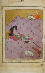 Illustration zum Epos Der Ritter im Pantherfell von Schota Rustaweli, 18. Jahrhundert