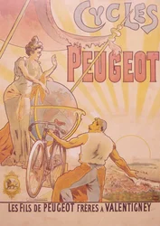 Plakat für Peugeot-Fahrräder