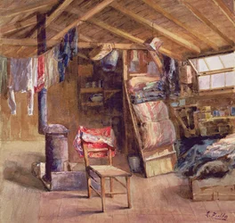 Ein Dachbodeninterieur, ca. 1860
