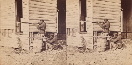Farbige Wachen im Dienst in der Nähe von Dutch Gap, 1864