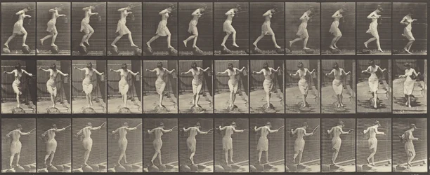 Überqueren eines Baches auf Trittsteinen mit Angelrute und Dose, 1887