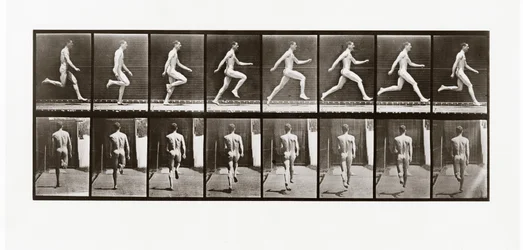 Mann läuft, Tafel 65 aus Animal Locomotion, 1887